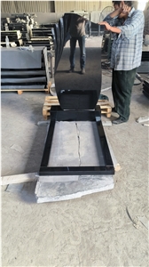 Shanxi Black Granite Russian Style Tombstone Monuments