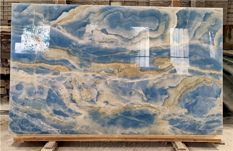 Translucent Blue Stone Onyx For Tile And Wall Panel