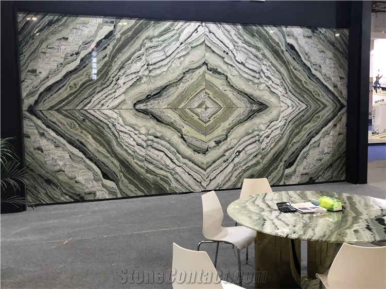 Wholesale Customized Designs And Sizes Green Marble Stairs