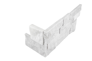 Splitface Corner Glacier White Marble Ledger Corner