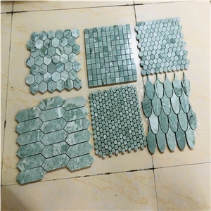China Green Mosaic Tile For Bathroom And Floor