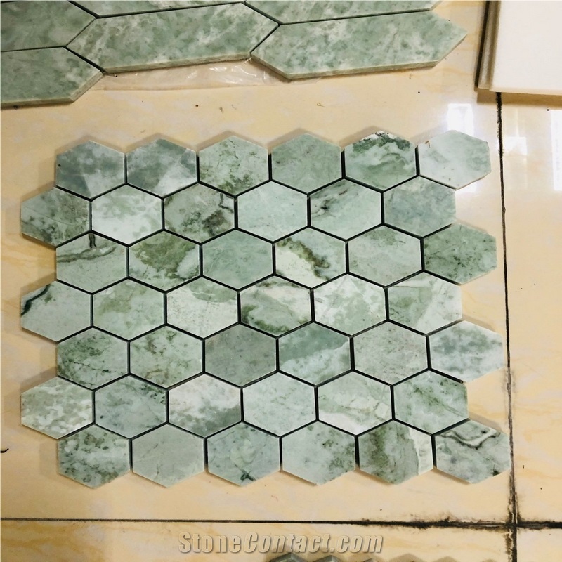 China Green Mosaic Tile For Bathroom And Floor