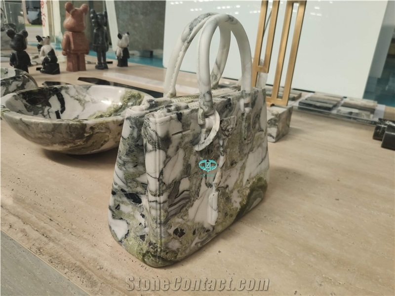 Cold Emerald Marble White Beauty Marble Ice Green Marble Bag