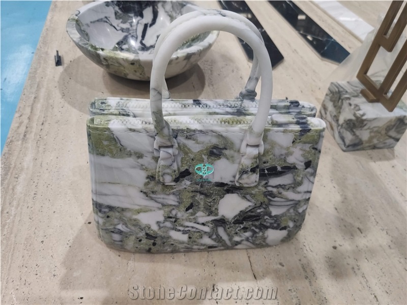 Cold Emerald Marble White Beauty Marble Ice Green Marble Bag