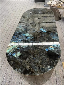 Blue Granite Customized Design Table For Restaurant & Villa