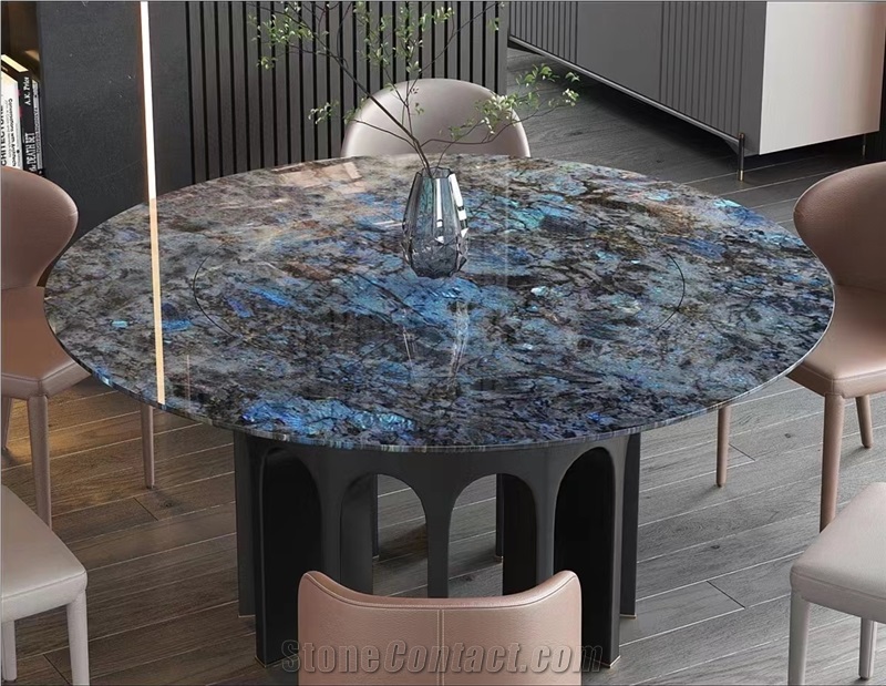 Blue Granite Customized Design Table For Restaurant & Villa