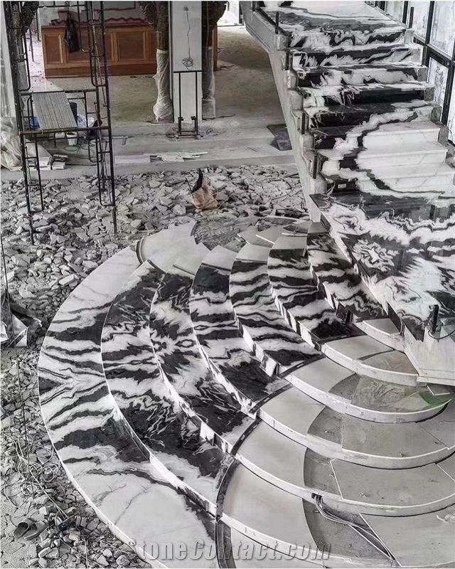 China Panda White Marble Stairs Interior Floor Step