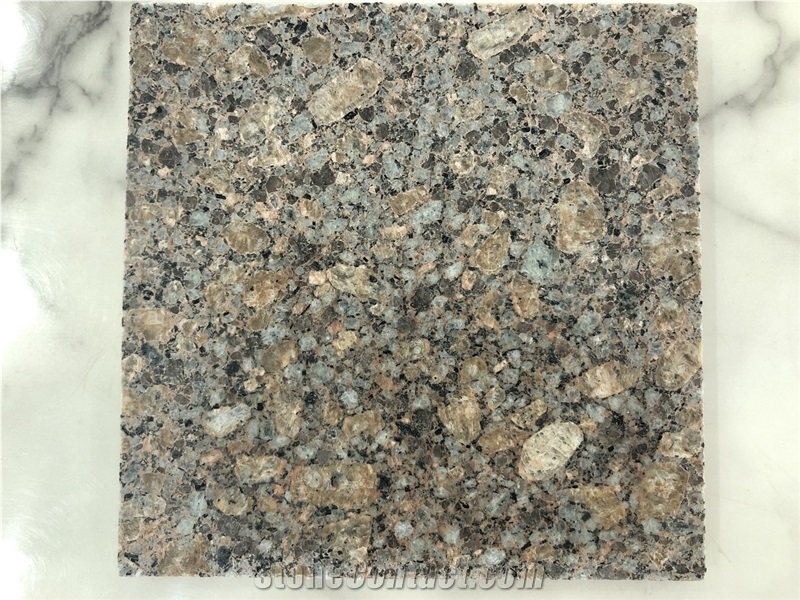 Golden Diamond Chinese Gold Granite Tiles With Blue Crystals