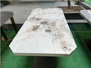 Colourful Artificial Sintered Stone Square Round Table Tops