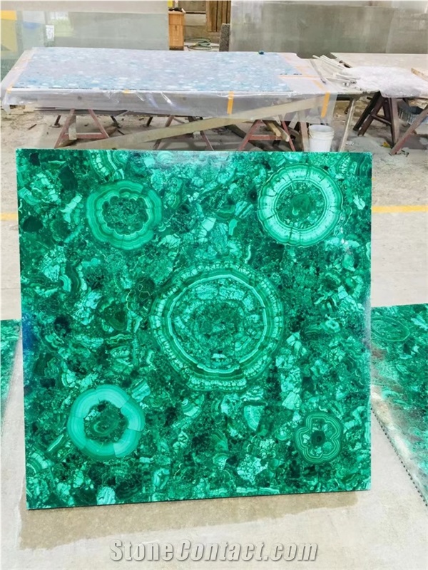 Green Agate Stone Cut To Tile Semiprecious Stone