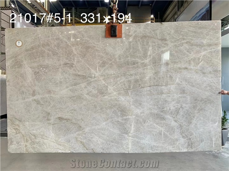 Big Jumbo Slab Polished White Crystal Quartzite Luxury Slab