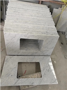 Carrara White Marble Stone Bathroom Vanity Tops Bath Tops