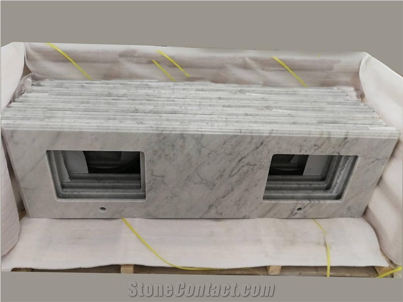 Carrara White Marble Stone Bathroom Vanity Tops Bath Tops