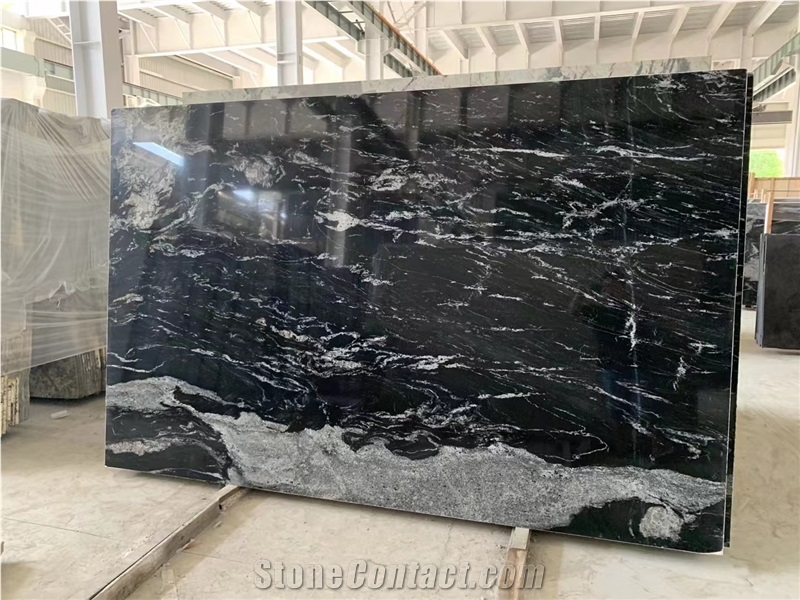 Cheap High Polished Black Granite Stone Slab For Home Decor