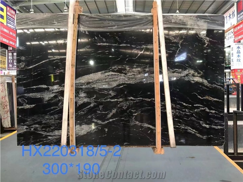 Cheap High Polished Black Granite Stone Slab For Home Decor