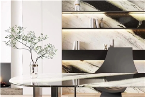 Fendi Blue Quartzite Slab Stone Tile For Wall Hotel Project