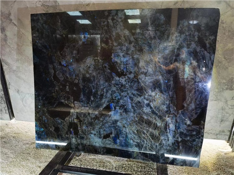 Luxury Good Blue Crystal Labradorite Granite Slab Tile