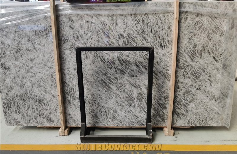 Natural Stone Silver Fox Grey Marble Slabs For Tiles