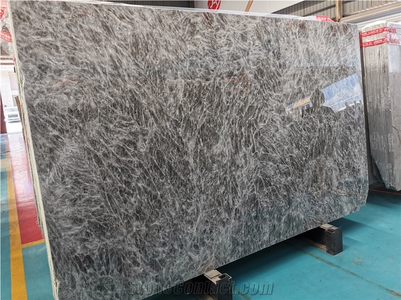 Natural Stone Silver Fox Grey Marble Slabs For Tiles