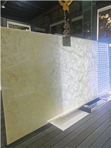 Nonopaque Onyx Natural Pure White Onyx Slab For Wall
