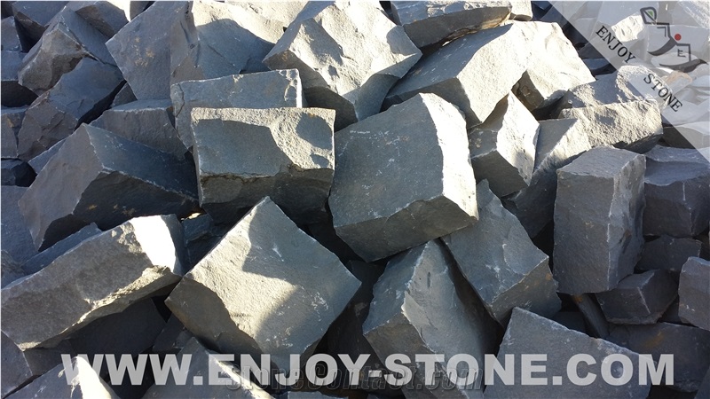 All Split China Black Basalt Cobblestones  Paver