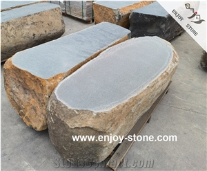 Grey Basalt, Polished & Natural, Garden Bench, Garden Decor