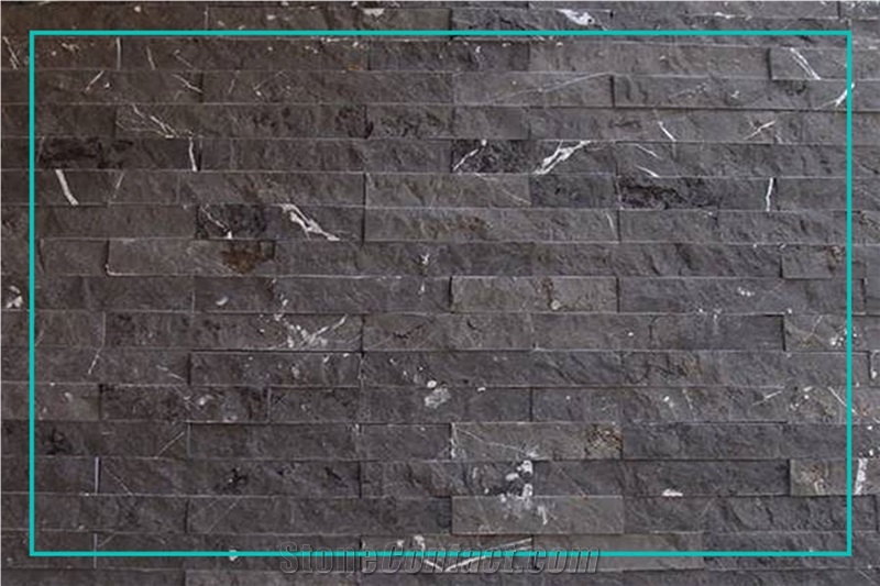 Black Marble Split Stone Wall Panels