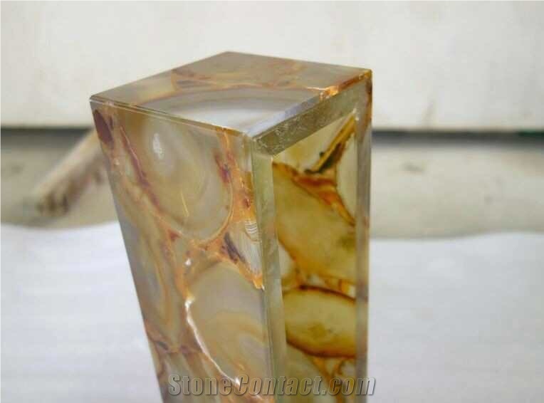Gold Color Luxury Gemstone Semi Precious Stone Slabs Tiles