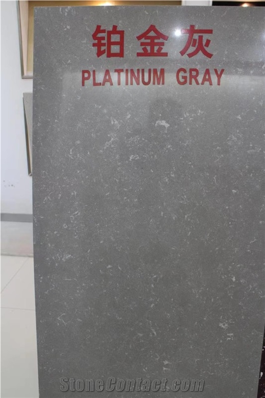 Grey Artificial Marble, Plantinum Grey Quartz, Engineered Stone