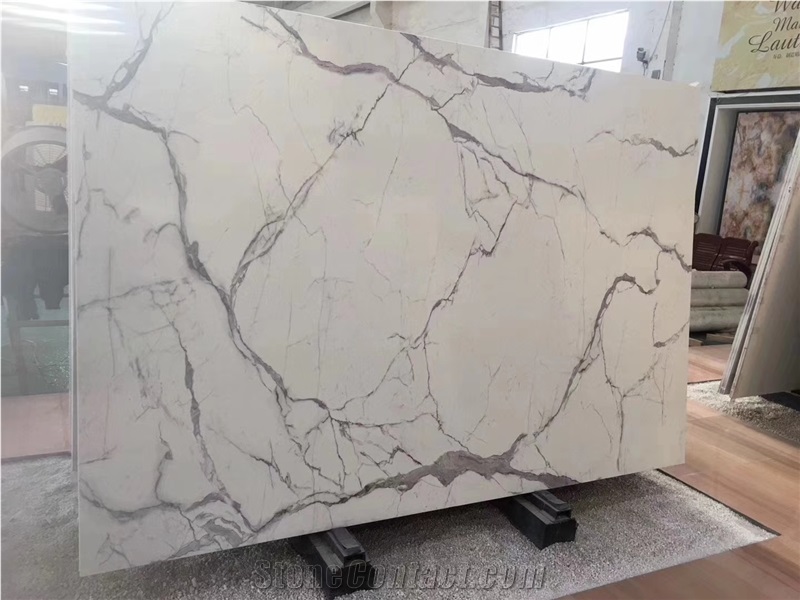 Hot Sale! Calacatta White Quartz Stone Tiles, Best Price
