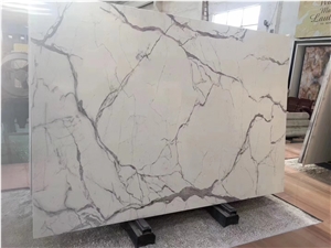 Hot Sale! Calacatta White Quartz Stone Tiles, Best Price