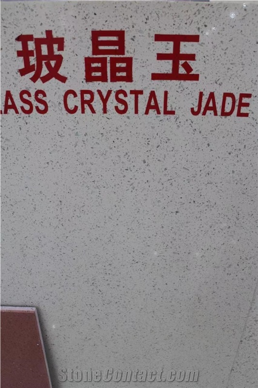 White Artificial Quartz, Engineered Stone, Glass Crystal Jade