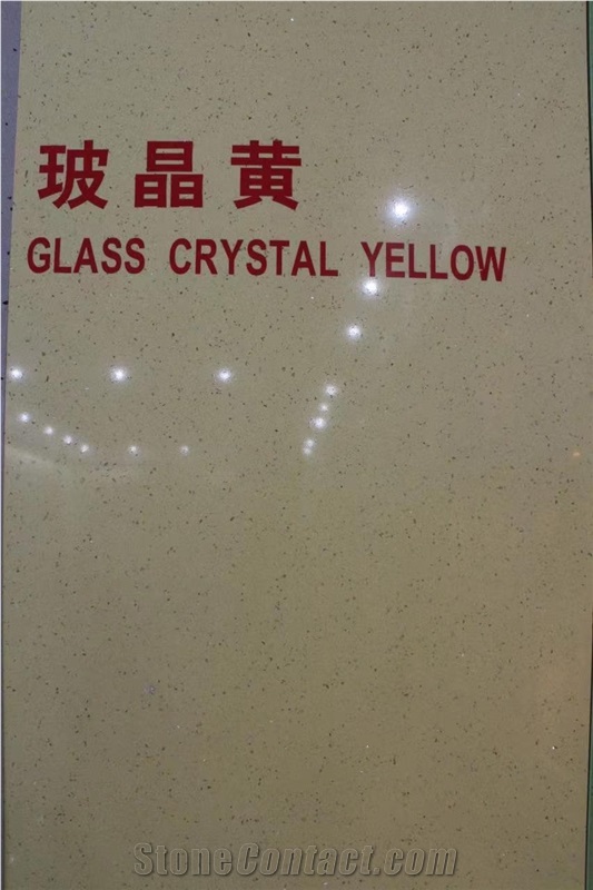 Yellow Quartz, Engineered Stone, Glass Crystal Yellow