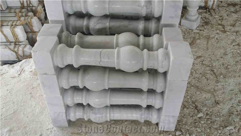 Guangxi White Marble Balustrades, Railings Selected Quality