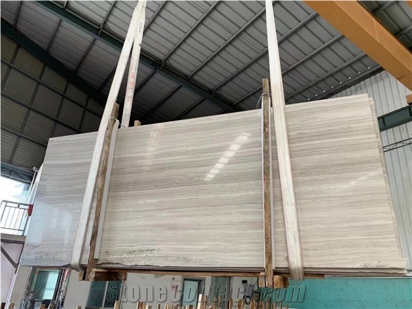 White Wood Vein Marble Slabs Tiles Stock
