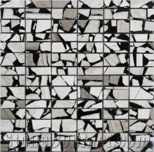 Whole Sale Art White& Black Wate-Jet China Mosaic