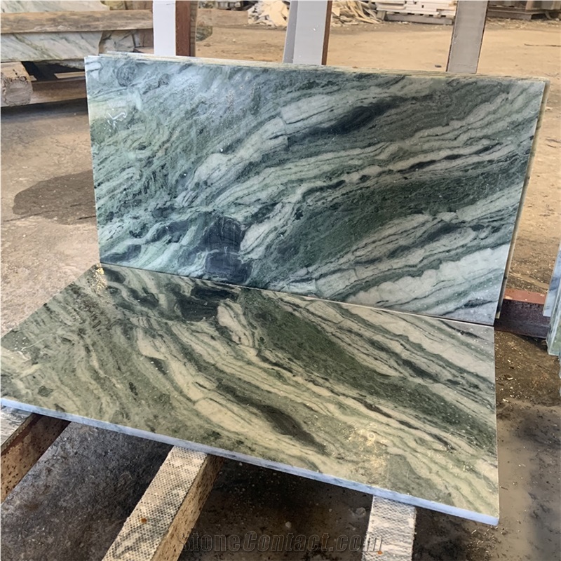 Panda Green Marble Stone Flooring Tile,Green Wave Marble