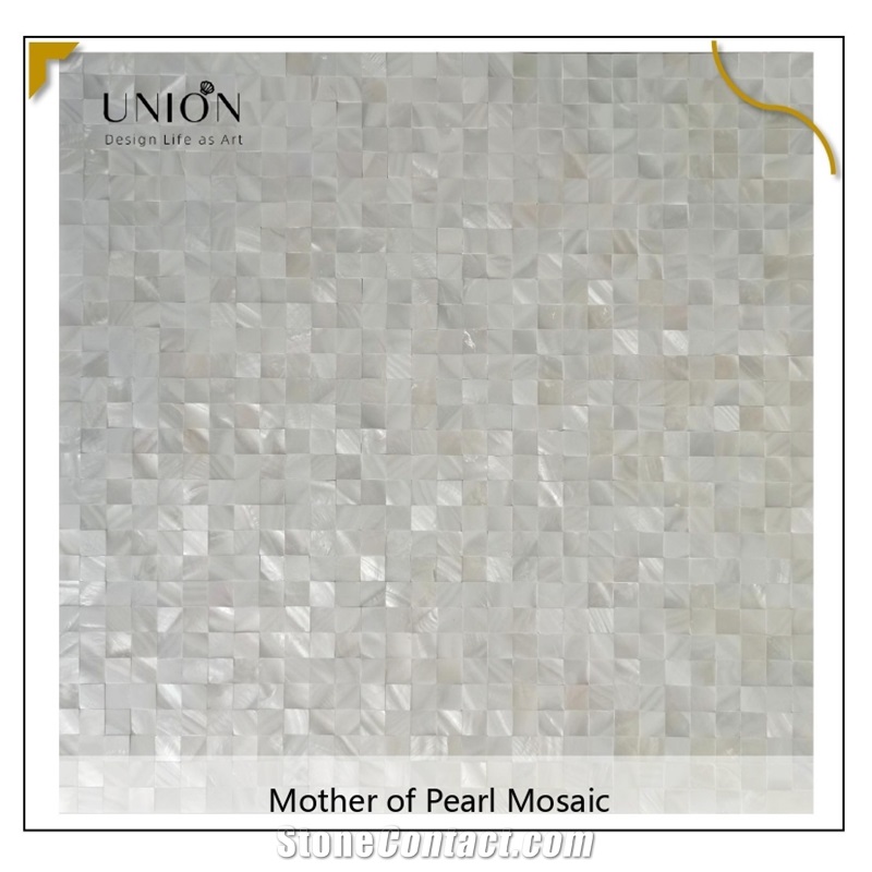 UNION DECO Mother Of Pearl Mini Square Seamless Mosaic Tile