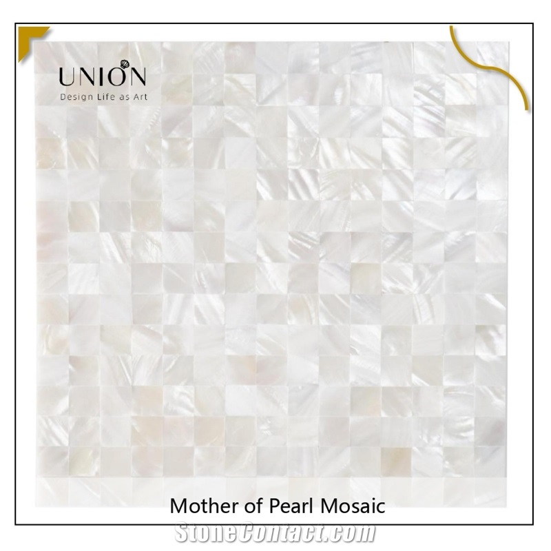 UNION DECO Mother Of Pearl Square Mosaic Kitchen Backsplash