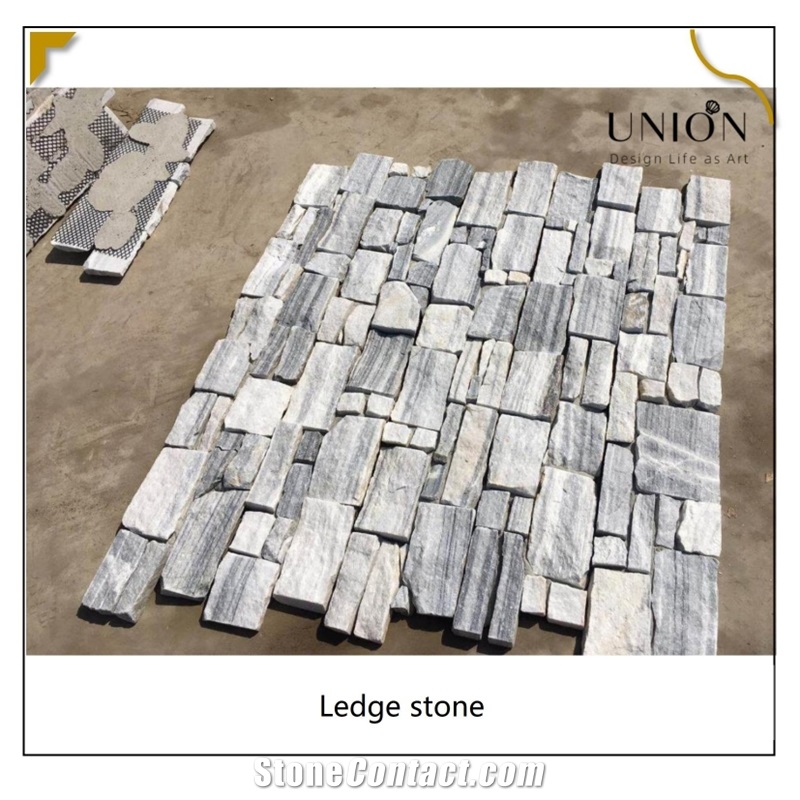 UNION DECO Cloudy Grey Quartzite Wall Cladding Cement Stone