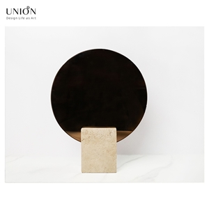 UNION DECO Cosmetic Standing Make Up Mirror Travertine Base