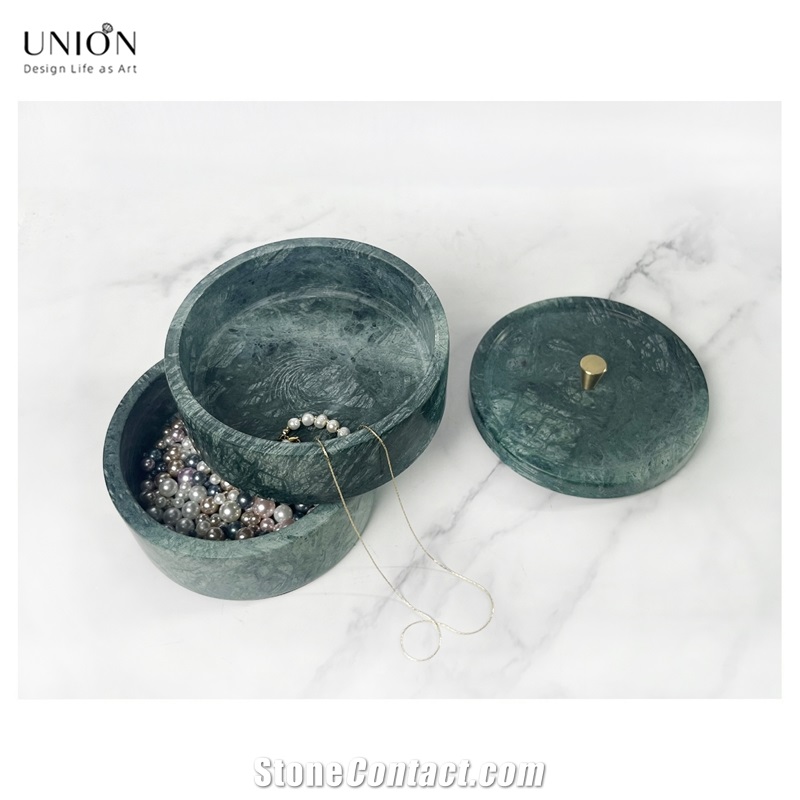 UNION DECO Marble Storage Box Container With Removable Lid