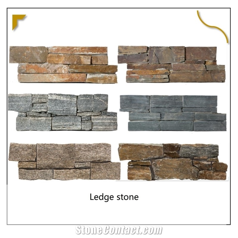 UNION DECO Wall Cladding Rusty Quartzite Ledger Stone Panel