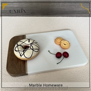 UNION DECO Wood Marble Cutting Board Chopping Board White