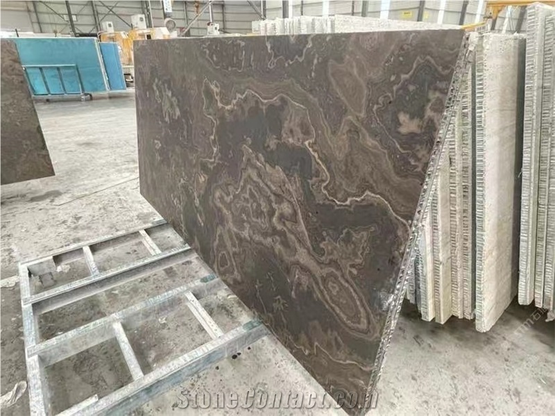 Gray Marble Backed Aluminum Honeycomb Panel