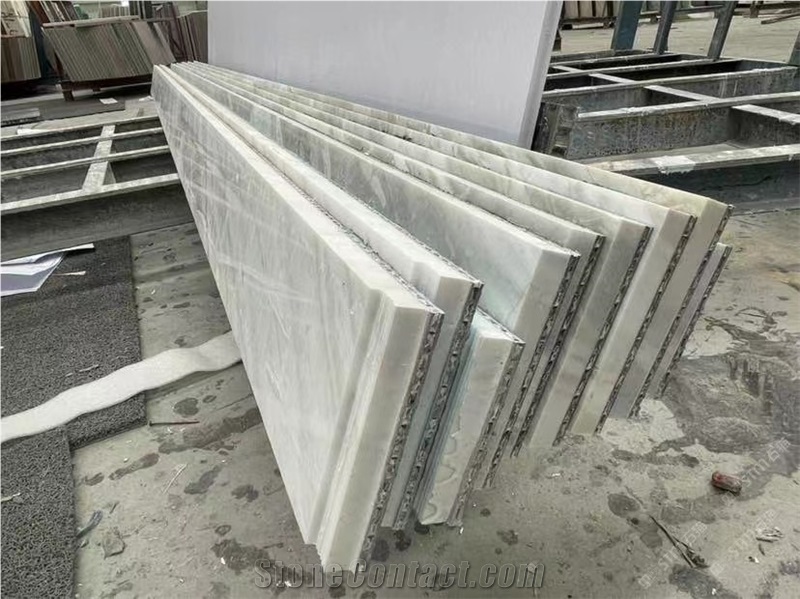 White Modern Marble Laminated With Honeycomb Panel