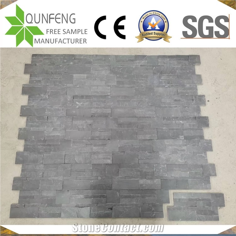 18*35CM Shape S Black Split Slate China Stacked Stone