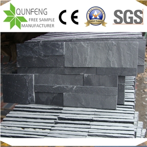 China 18*35CM Natural Black Slate Split Face Culture Stone