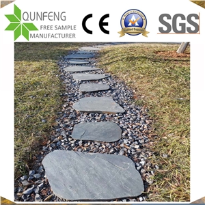 China Black Crazy Random Stone Courtyard Road Pavers Slate