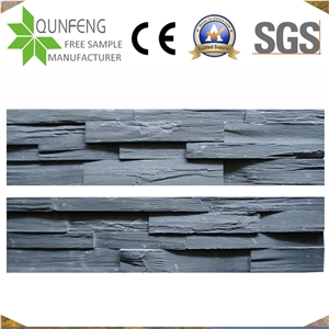China Black Culture Stone Wall Brick Split Slate Ledger